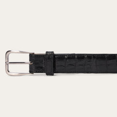 Men Belts | Stetson Caiman Western Tab Belt - 1 1/4" Width Black Classic