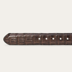 Men Belts | Stetson Caiman Western Tab Belt - 1 1/4" Width Cigar Classic