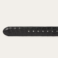 Men Belts | Stetson Caiman Western Tab Belt Black Classic