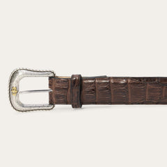 Men Belts | Stetson Caiman Western Tab Belt Cigar Classic