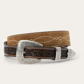 Men Belts | Stetson Tooled Tapered Belt Brown/sand