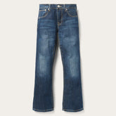 Men Boot Cut | Stetson 1014 Fit Semi-Destructed Wash Jeans Blue