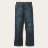 Men Boot Cut | Stetson 1312 Fit Jeans With A Pieced Back Pocket Blue