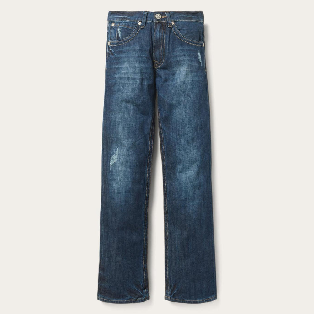 Men Boot Cut | Stetson 1312 Fit Jeans With Back Pocket Detail Blue