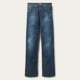 Men Boot Cut | Stetson 1312 Fit Jeans With Back Pocket Detail Blue