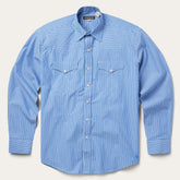 Men Classic Cut | Stetson Blue Western Stripe Shirt Blue