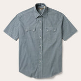 Men Classic Cut | Stetson Circle Diamond Print Short Sleeve Western Shirt Green