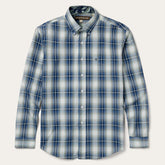 Men Classic Cut | Stetson Crystal Plaid Button Down Shirt Blue