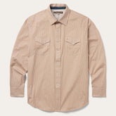 Men Classic Cut | Stetson Diamond Print Western Shirt Orange