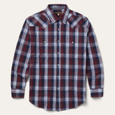 Men Classic Cut | Stetson Good Luck Plaid Western Shirt Wine
