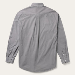 Men Classic Cut | Stetson Grey Geo Print Button Front Shirt Grey