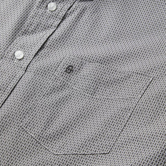Men Classic Cut | Stetson Grey Geo Print Button Front Shirt Grey