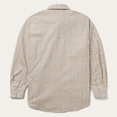 Men Classic Cut | Stetson Medallion Print Western Shirt Brown