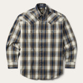 Men Classic Cut | Stetson Ranch Plaid Dobby Western Shirt Brown