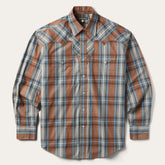 Men Classic Cut | Stetson Rustic Plaid Western Shirt Brown