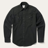 Men Denim Shirts | Stetson Charcoal Corded Denim Shirt Grey
