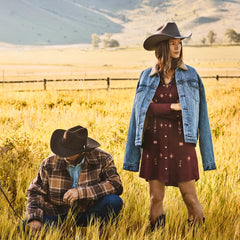 Men Flannel Shirts | Stetson Brown Plaid Western Coat Brown