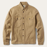 Men Jackets | Stetson Camel Stretch Canvas Shirt Jacket Brown