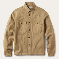 Men Jackets | Stetson Camel Stretch Canvas Shirt Jacket Brown