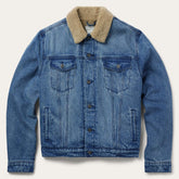 Men Jackets | Stetson Denim Sherpa Jacket Blue