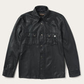 Men Jackets | Stetson Leather Western Shirt Jacket Black