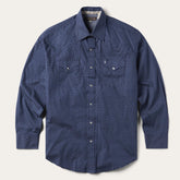 Men Modern Cut | Stetson Blue Polaris Geo Print Western Shirt Blue