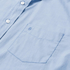 Men Modern Cut | Stetson Blue Solid One-Pocket Snap-Front Shirt Blue