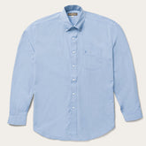 Men Modern Cut | Stetson Blue Solid One-Pocket Snap-Front Shirt Blue