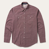 Men Modern Cut | Stetson Broken Diamond Print Western Shirt Red