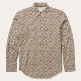 Men Modern Cut | Stetson Brown Aztec Poplin Western Shirt Brown