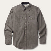 Men Modern Cut | Stetson Brown Diamond Print Western Shirt Brown