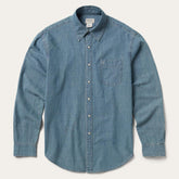 Men Modern Cut | Stetson Chambray Denim Shirt Blue