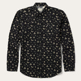 Men Modern Cut | Stetson Conversation Print Western Shirt Black