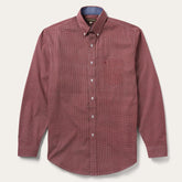 Men Modern Cut | Stetson Micro Print Button-Front Shirt Red