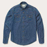 Men Modern Cut | Stetson Modern Denim Western Shirt Blue