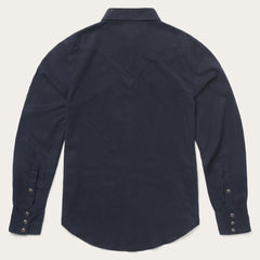 Men Modern Cut | Stetson Navy Twill Shirt Blue