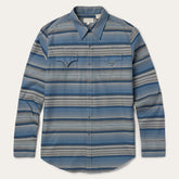 Men Modern Cut | Stetson Serape Stripe Western Shirt Blue