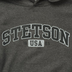 Men Sweaters & Hoodies | Stetson Charcoal Heather Fleece Hooded Sweatshirt Grey