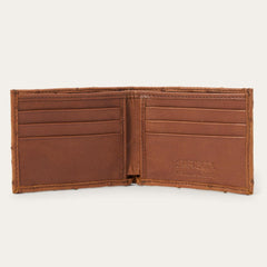 Men Wallets | Stetson Ostrich Bi-Fold Wallet Antique Cognac