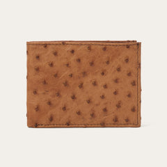 Men Wallets | Stetson Ostrich Bi-Fold Wallet Antique Cognac