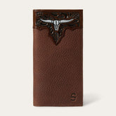 Men Wallets | Stetson Steer Head Checkbook Brown