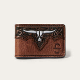 Men Wallets | Stetson Steer Head Money Clip Brown