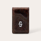 Men Wallets | Stetson Tooled Embossed Croco Money Clip Brown