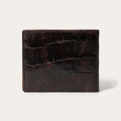 Men Wallets | Stetson Tooled Embossed Ostrich Bi-Fold Wallet Brown