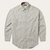 Men Western Shirts | Stetson Aqua Paisley Print Western Shirt Green