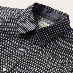 Men Western Shirts | Stetson Black Diamond Shirt Black