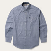 Men Western Shirts | Stetson Blue Deco Geo Print Western Shirt Blue
