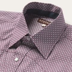 Men Western Shirts | Stetson Blue Four Point Geo Print Western Shirt Blue