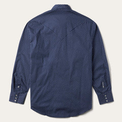 Men Western Shirts | Stetson Blue Polaris Geo Print Western Shirt Blue