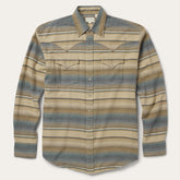Men Western Shirts | Stetson Blue Stripe Flannel Western Shirt Blue